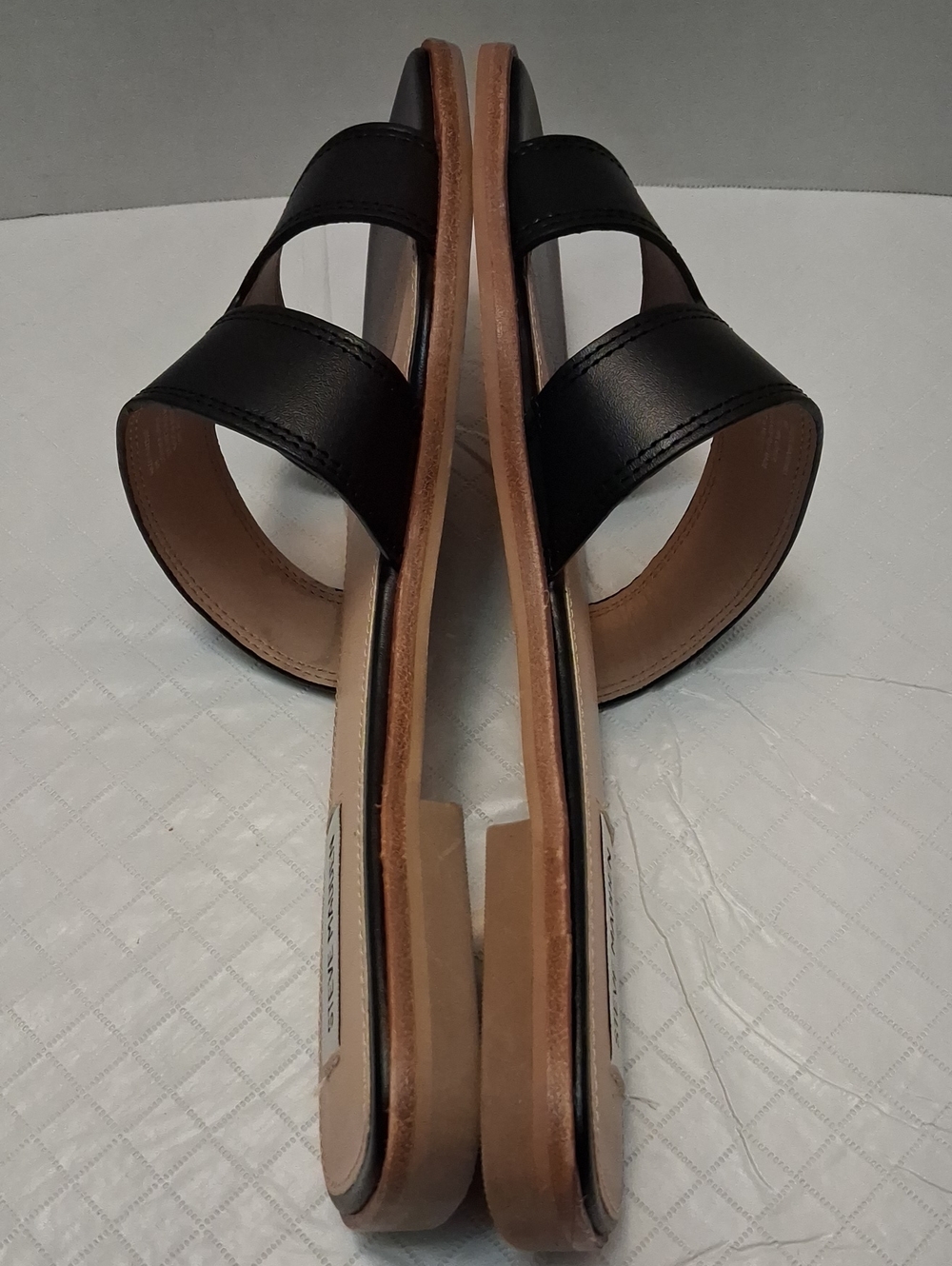 Steve Madden Hazel Size 9 Women's Black Leather Upper Double-Strap Slide/sandals - Picture 10 of 17